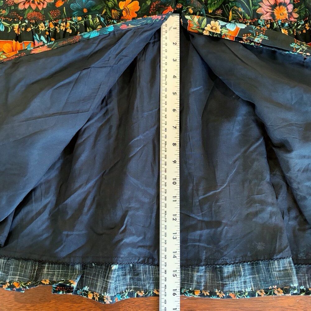 Anthropologie NWT XL Petite Floral Smocked Boho Midi Dress Flutter Sleeve - Picture 12 of 12